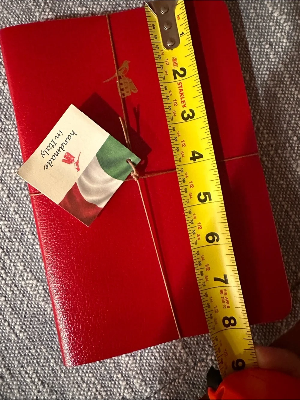 “Bieffe”red leather set of 3 notebooks hand made in Italy